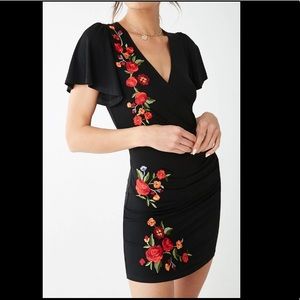 Black dress w/ red flowers